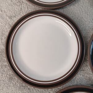 Hornsea Pottery England Contrast Pattern 6 1/4" Bread & Butter Plates Set of 7